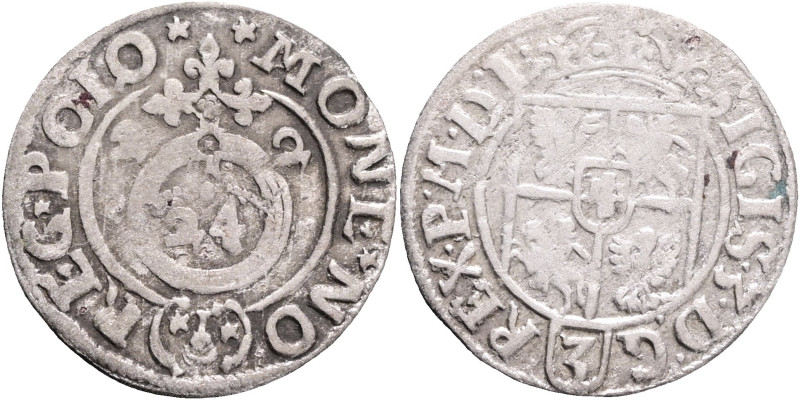 Poltorak 1622 SIGISMUND III. Bromberg

VF+

Kopicki#860 Ag. 1,01 g 19 mm min...