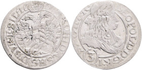 Silesia 3 Kreuzer 1667 SHS LEOPOLD I. Austria, Breslau (Wroclaw)