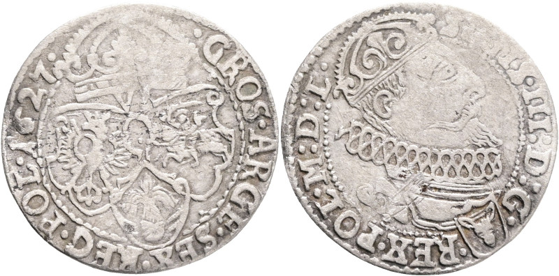 Silesia Groschen 1627 SIGISMUND III. Krakow

VF +

Kopicki#1266 Ag. 3,41 g 2...