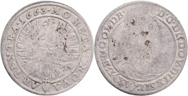 Silesia XV. Kreuzer 1663 LUDWIG IV. Liegnitz - Brieg