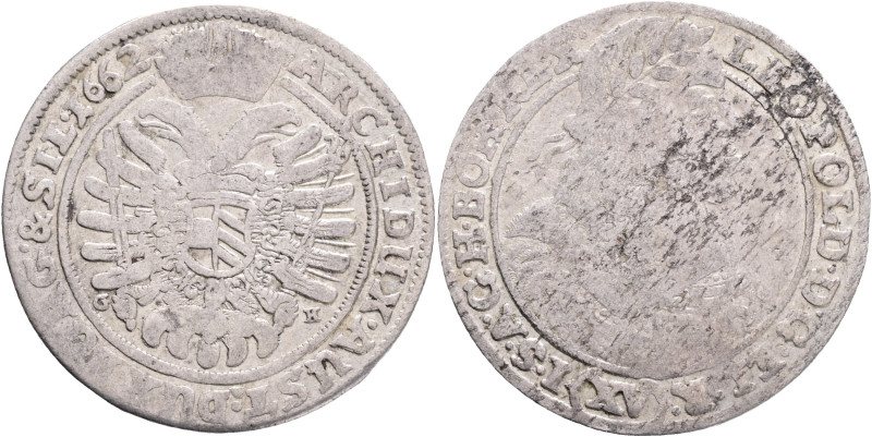 Silesia XV. Kreuzer, Leopold I. 1662 G H ,Breslau (Wroclaw)

VF

KM#414, Her...