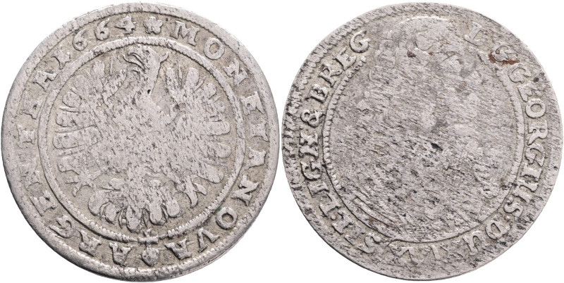 Silesia, XV. Kreuzer, George III. 1664 Liegnitz-Brieg

VF

KM#430 , Ag 5,27g...