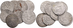 Silesia Lot 9 coins  ½ Groschen NI 1507-1511 SIGISMUND I. The OLD