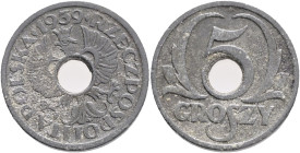 5 Groszy 1939 WW II. German occupation