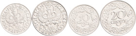 Lot 2 coins 10&20 Groszy 1923 W Second Republic