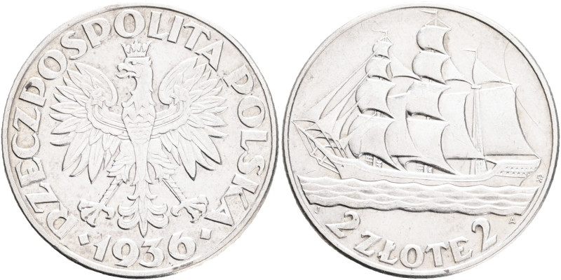 2 Zlote 1936 Second Republic 15th Anniversary of Gdynia Seaport

UNC-

Y#30 ...