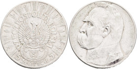 5 Zlotych 1934  Second Republic  Jósef Pilsudski - Rifle Corps (Orzel strelecki)