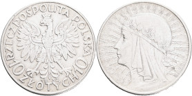 10 Zlotych 1932 b.z.  Second Republic, Polonia