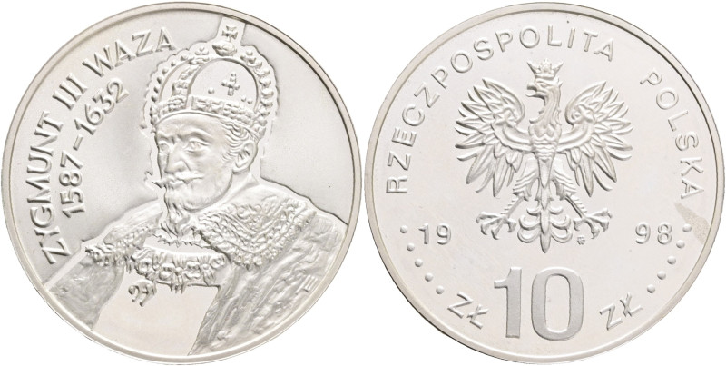 10 Zlotych 1998 MW Sigismund III. Vasa

BU/UNC

Y#337 Ag.925 14,14g 32/2mm m...