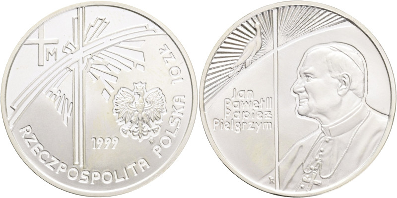 10 Zlotych 1999 MW Jan Pavel II. , the Pilgrim

BU

Y#360 Ag.925 14,14g 32/2...