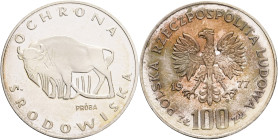 100 Zlotych 1977 MW PRÓBA (Patterns ) Enviromental potection - Buffalo