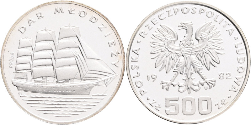 500 Zlotych 1982 MW PRÓBA (Patterns ) Gift of Youth

BU

Y#Pr477 Ag.625 16,5...