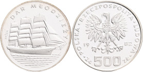 500 Zlotych 1982 MW PRÓBA (Patterns )  Gift of Youth