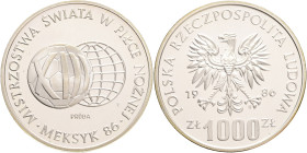 1000 Zlotych 1985 MW PRÓBA (Patterns ) World Cup 1986 Mexico