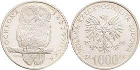 1000 Zlotych 1986 MW PRÓBA (Patterns ) Enviromental potection - Owl