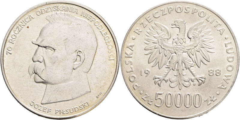 50000 Zlotych 1988 MW Jozef Pilsudski

UNC-

Y#180 Ag.750 19,3g 35mm mint Wa...