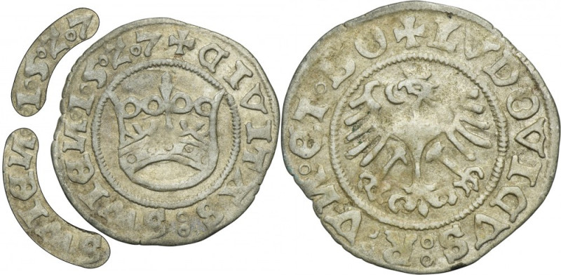 Silesia, City of Schweidnitz, Louis II Jagiellon, 1/2 Groschen 1527 - VERY RARE ...