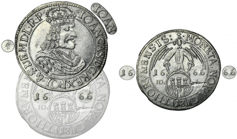 John II Casimir, 1/4 Thaler 1666 HDL - VERY RARE, ex. Potocki One of the rarest ...