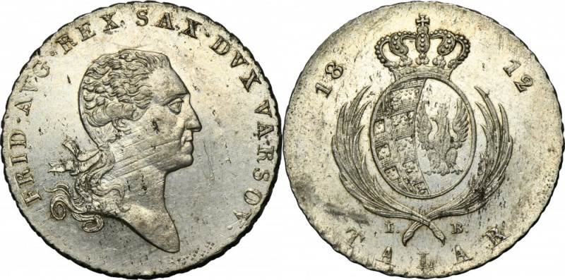 Duchy of Warsaw, Thaler Warsaw 1812 IB Second vintage of thalers of the Duchy of...