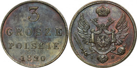 Polish Kingdom, 3 polish groschen Warsaw 1820 IB - new strike R2