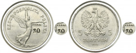 NICKEL PROBE, Nike, 5 zloty 1928 - ESSAI - VERY RARE