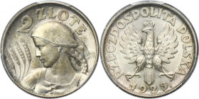 Kobieta i kłosy, 2 złote Londyn 1925 - kropka po dacie - PCGS MS63 2-ga nota