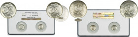 Zestaw, Piłsudski Urzędowy, 2 złote 1934 i 1936 - NGC MS63 (2 szt.) - RZADKI ROCZNIK