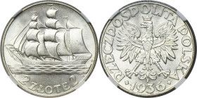 Żaglowiec, 2 złote 1936 - NGC MS65+