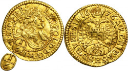 Silesia, Habsburg rule, Leopold I, 1/6 Ducat Breslau 1676 SHS - VERY RARE