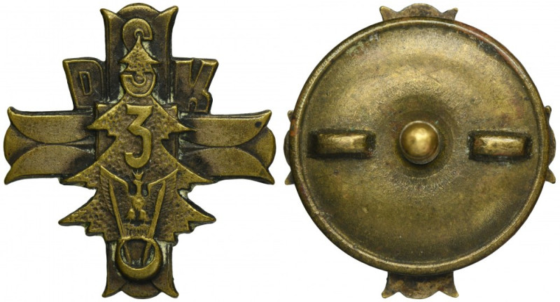 PSZnZ, Miniature Badge 3rd Carpathian Rifle Division Badge made by Milano Loriol...