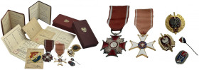 PRL, Set of decorations with ID cards for Lieutenant Stanisław Bojko (6 pcs.)