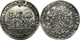 Silesia, Duchy of Liegnitz-Brieg-Wohlau, Georg III, Ludwig IV, Christian, 1/4 Thaler Brieg 1658 - VERY RARE R7