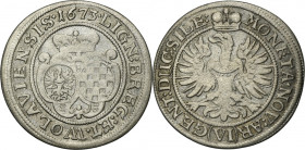 Silsia, Duchy of Liegnitz-Brieg-Wohlau, Louise von Anhalt-Dessau, 6 Kreuzer Brieg 1673 R