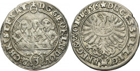 Silesia, Duchy of Liegnitz-Brieg-Wohlau, Georg III, Ludwig IV, Christian, 3 Kreuzer Brieg 1656 R6