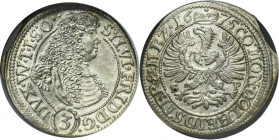 Silesia, Duchy of Oels, Silvius II Friedrich, 3 Kreuzer Oels 1675 SP