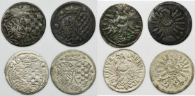 Lot, Silsia, Duchy of Liegnitz-Brieg-Wohlau, Louise von Anhalt-Dessau, Gröschel Brieg 1673 (4 pcs.)