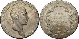 Silesia, Prussian rule, Friedrich Wilhelm III, Thaler Glatz 1813 B - RARE