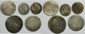 Lot, Silesia, Silesia Habsburg rule, 1 Kreuzer, 3 Kreuzer, 6 Kreuzer and Groschen (5 pcs.)