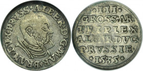 Duchy of Prussia, Albrecht Hohenzollern, 3 Groschen Königsberg 1535 - PRVSS