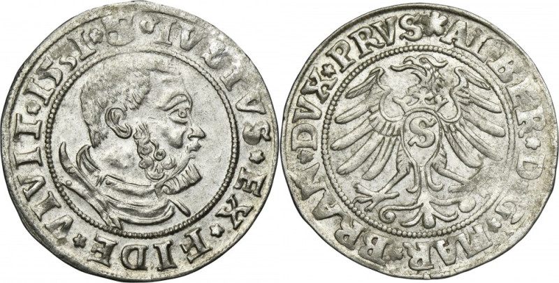 Duchy of Prussia, Albert Hohenzollern, Groschen Königsberg 1531 - PRVS Variety w...