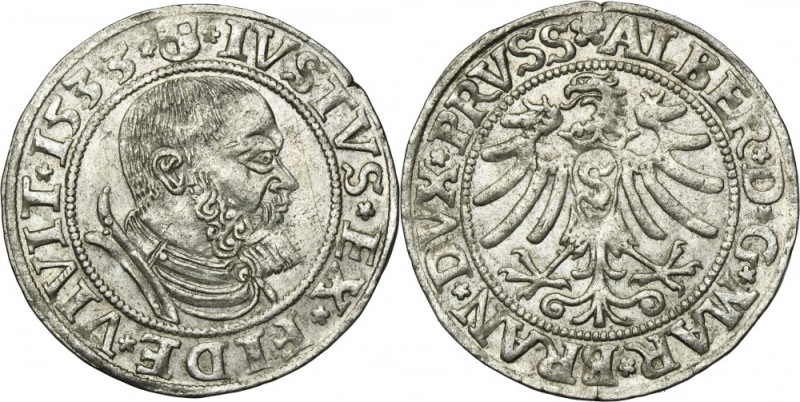 Duchy of Prussia, Albert Hohenzollern, Groschen Königsberg 1533 - PRVSS Variety ...