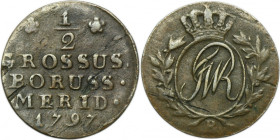 South Prussia, Friedrich Wilhelm II, 1/2 Groschen Breslau 1797 B