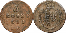 Duchy of Warsaw, 3 groschen Warsaw 1811 IS