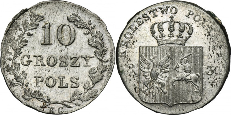 November Uprising, 10 groschen Warsaw 1831 KG Variety with the Eagle's paws bent...