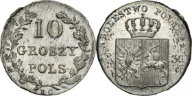 November Uprising, 10 groschen Warsaw 1831 KG R