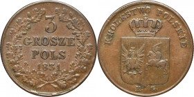 November Uprising, 3 Groschen Warsaw 1831 KG