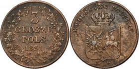 November Uprising, 3 Groschen Warsaw 1831 KG