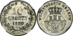 Free City of Krakau, 10 groszy 1835 - NGC AU58