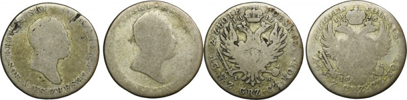 Set, Kingdom of Poland, 2 zlote 1816 and 1819 (2 pcs.) Set of two coins of Kingd...