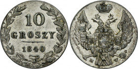 Polish Kingdom, 10 groschen Warsaw 1840 MW